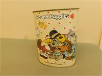 Pound puppies metal garbage can 13 in tall