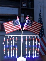 2 -Lighted Patriotic Tree 4th of July Decoration