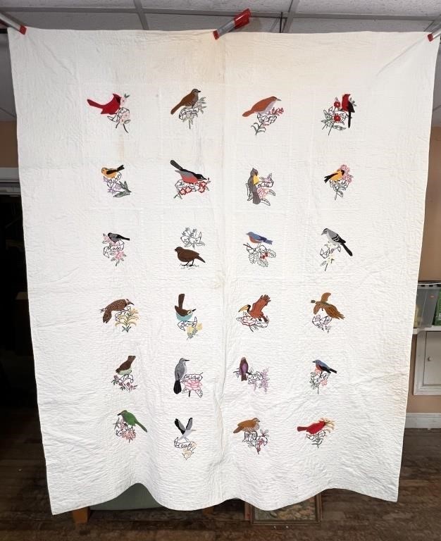 State Bird Flower Quilt c. 1950s