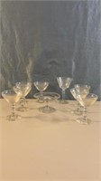 Jeannette Glass Etched Martini Glass Set