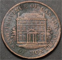 Canada PC-1B1 1844 Bank of Montreal ½ Penny Token