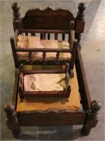 3 Wooden doll beds