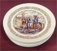 6 D’Arceau-Limoges Plates: Revolutionary War Scene
