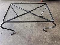 Very low Glass and Metal End Table