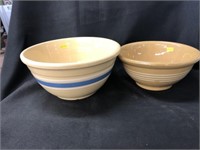 (2) Yellowware Mixing Bowls