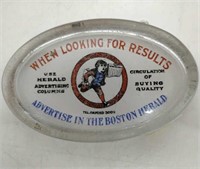 antique Boston Herald glass paperweight