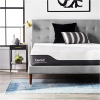 LUCID 12 Inch Hybrid Mattress - Queen Size.