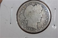 1903 Barber Silver Quarter