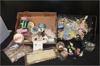 Vintage Crafting Items & Old Dr Pepper Crate