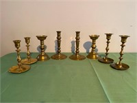 4 Sets VTG Brass Candle Holders