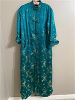 Vintage Asian Silk Floral House Dress