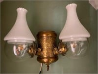 Antique Victorian Double Angle Converted Oil Lamp