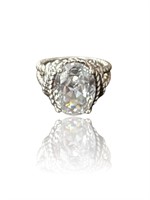 3..50ct Faceted Oval Cut Diamond Cable Ring