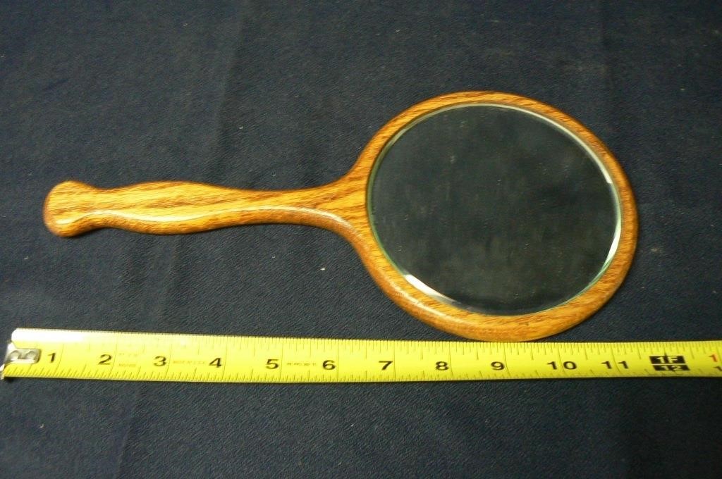 WOODEN HAND MIRROR