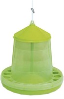 GREEN PLASTIC POULTRY FEEDER AND WATERER