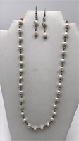 Seed Pearl Necklace & Earring Set Handmade