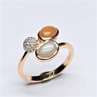 RoseGold Plated Sil Moon Stone(2.1ct) Ring