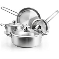 Stainless Steel Pots and Pans Set  7-Piece Kitchen
