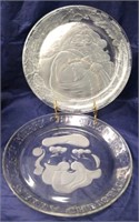 Set of 2 Glass Cookie Plates