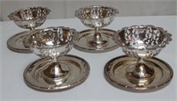Silver Colored Plates and Footed Bowls