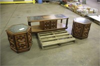 Coffee Table & (2) End Tables Approx 53"x19"x19" &