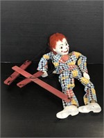Vintage clown marionette doll