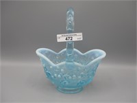 Fenton blue opal Lily Vally basket