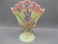 Fenton HP burmese fan vase - GSE