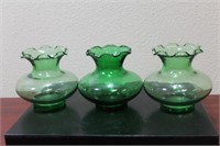 Lot of 3 Glass Candle Holders