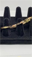 Sterling gold tone bracelet w/ fiery opal stones