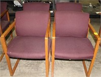 Burgundy Upholstered Waiting Room Chairs
