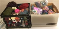 Boxes Of Assorted Yarns Felting Wool Etc
