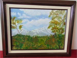 Framed Landscape Painting on Canvas