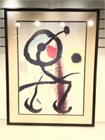 Framed print of  Joan Miró on rough edge paper,