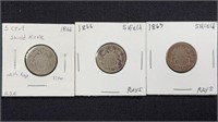 1866-1867 US Shield Nickels with Rays