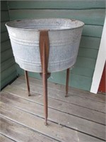 GALVANIZED TUB ON STAND