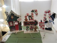 3 Piece Wood Christmas Stand Ups Candy Cane