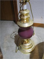 Brass like lamp with shade
