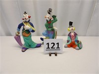 3 Ceramic Clowns