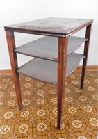 Wooden side table w/ 2 shelves, 20" x 14" x 23"