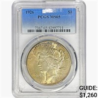 1926 Silver Peace Dollar PCGS MS65