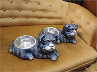 Pair of Dog Feeding Bowls