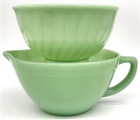 2pc Fire King Jadeite Bowls