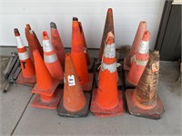 29 Traffic Cones, Aluminum Sign Holders