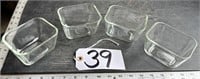 4 Clear 4x2 Pyrex Refrigerator Dishes