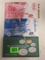 US 1993 AND TWO 1999 MINT SETS