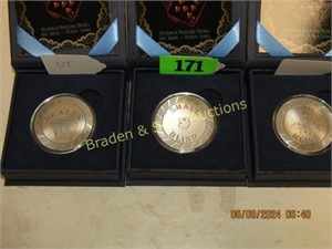 GROUP OF 3 ONE OUNCE SILVER ROUNDS