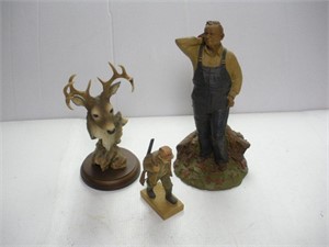 Deer, Hunter & Farmer Figurines