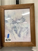 Signed deer picture