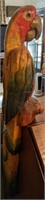WOODEN CARVED PARROT 36IN